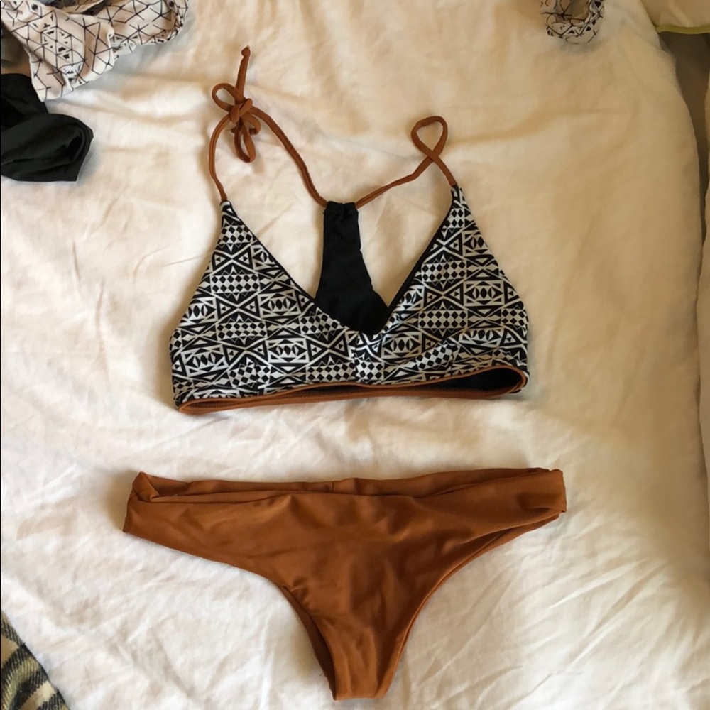 Stone Fox Swim Rust/Tribal print bikini